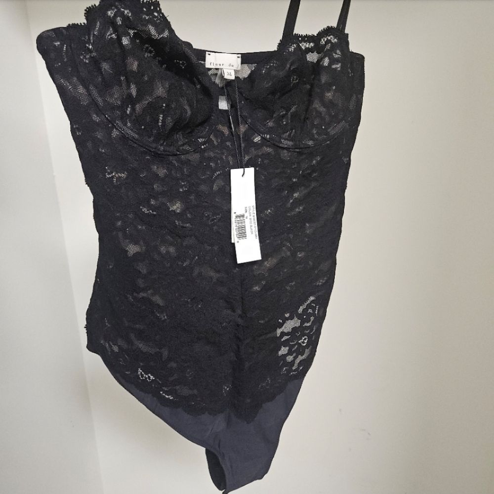 🚫SOLD🚫FLEUR DU MAL CHARLOTTE BALCONETTE BODYSUIT MEDIUM - Picture 4 of 7